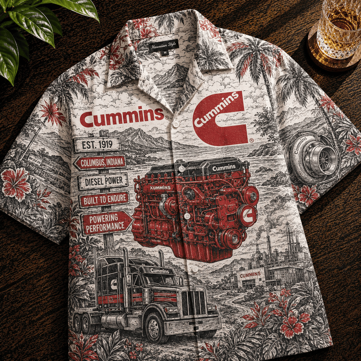PREMIUM CMMN HAWAIIAN SHIRT LNTH