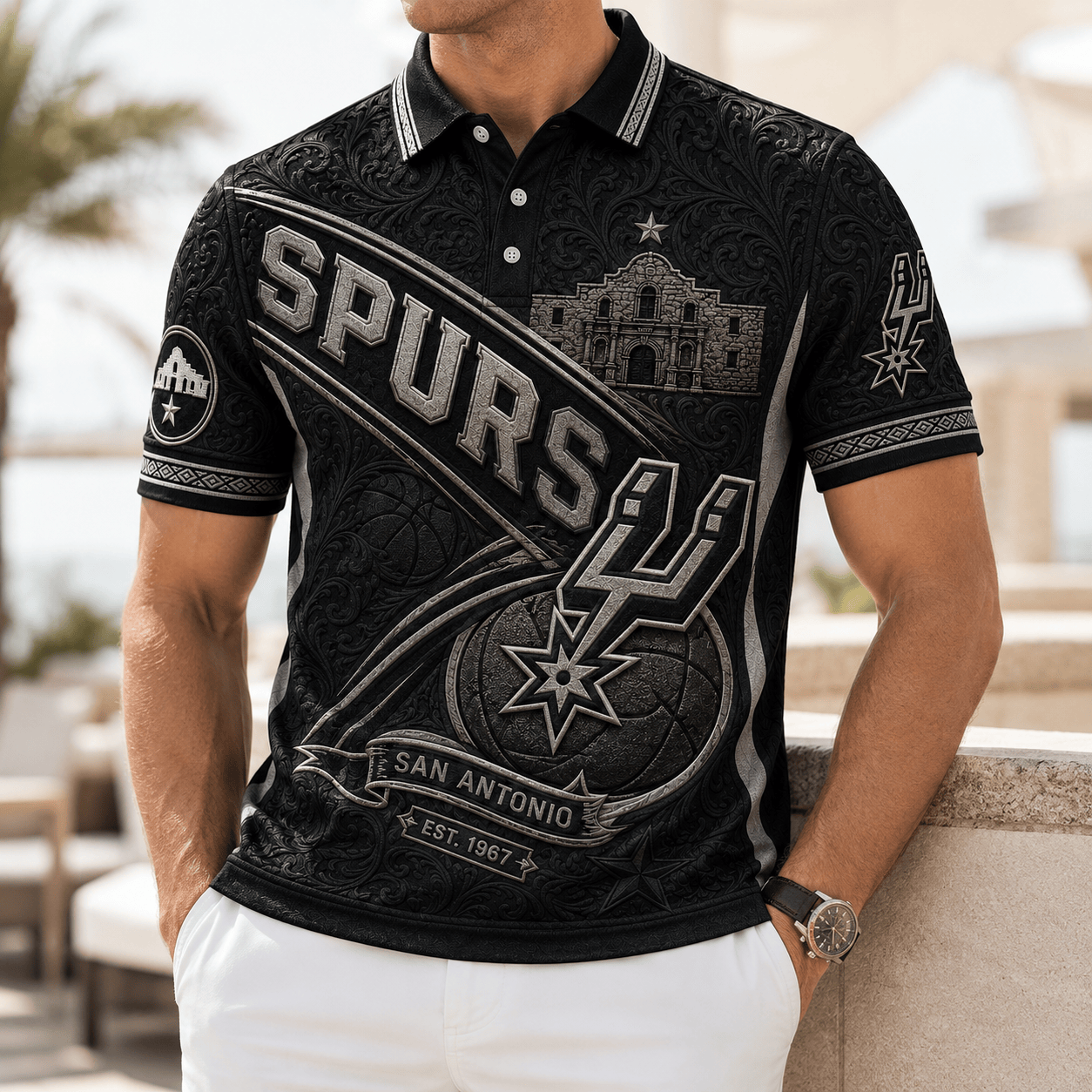 PREMIUM SAS EMBOSS POLO SHIRT HQH