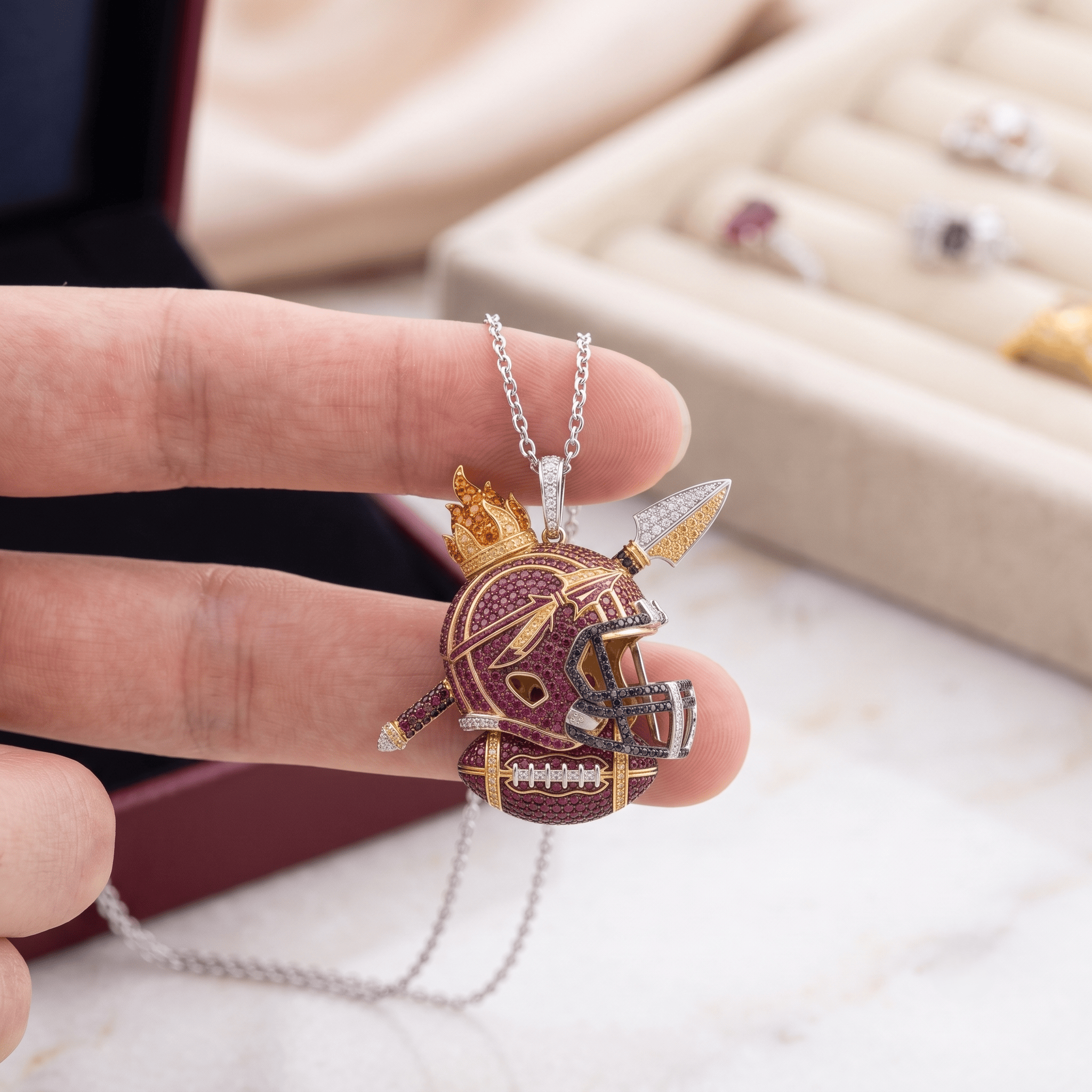 FSS Solid Gold Chain with Diamond Pendant HTTT